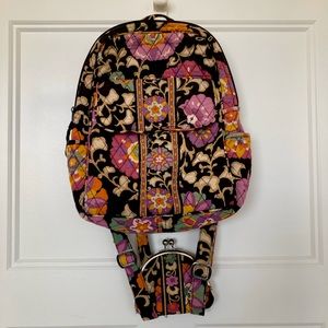 Vera Bradley Quilted Backpack & Wallet Set